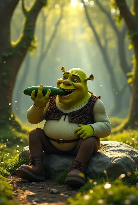 Shrek eating cucumber 