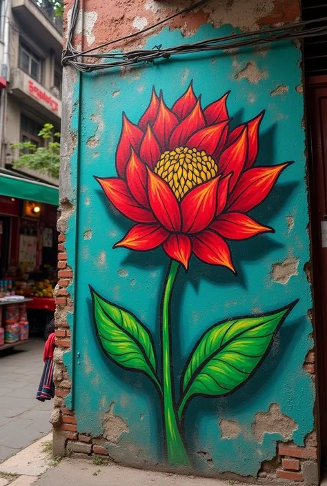 bangladesh,simple,graffiti,wall,flower, flag,slogan