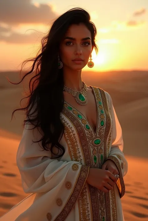 Arab woman adorned with jade stone