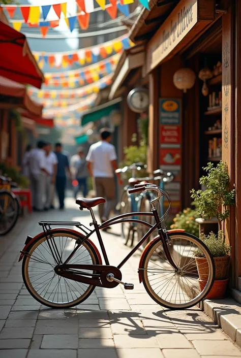 a cycle is stand at shop, the name of is wahid cycle 