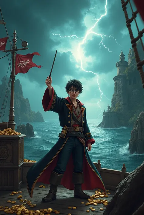 Harry potter, Pirates of caribbean combine youtube channel art landscape 