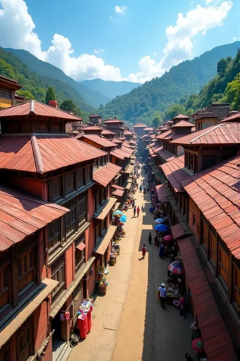 Old kathmandu kritipur from air