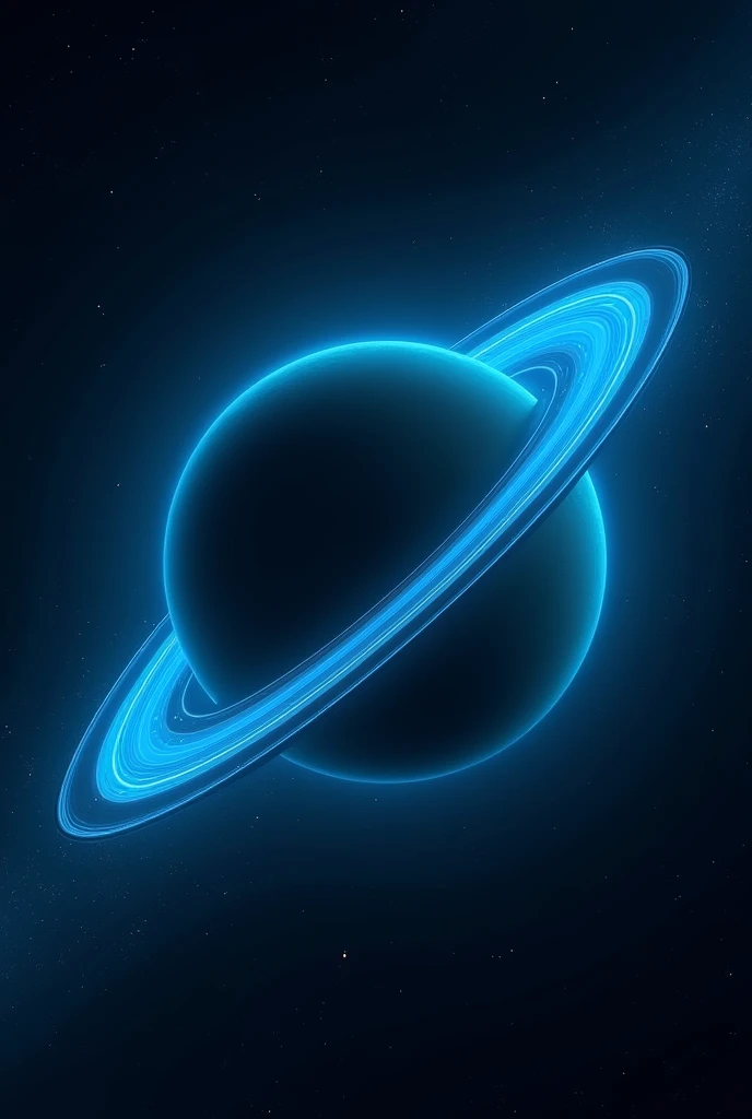 Saturn light blue neón Black wallpaper 