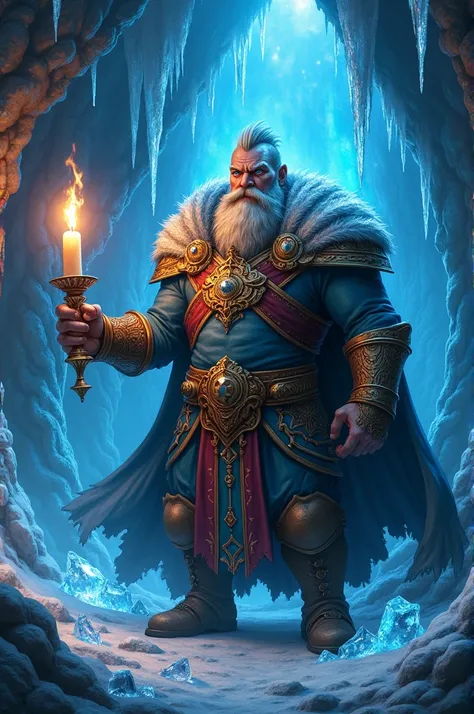 Dwarf with candlestick and shooting ice rays