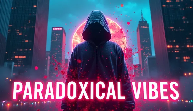 The words "paradoxicalvibes" written in large letters at the bottom of the screen, ((highest quality, Highest image quality, High resolution, photorealistic, Raw photo, 8K)), ((8k wallpaper)), movie poster 