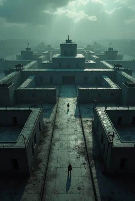 Create a map from above of prison with death row for a role play game