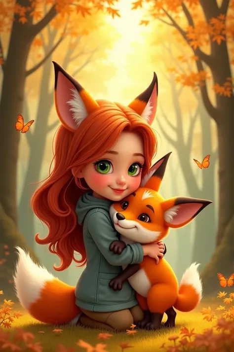 One holding a small cartoon fox