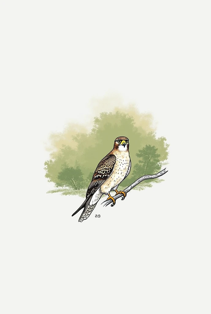 Make a realistic hawk image, but in drawing, let it be simple