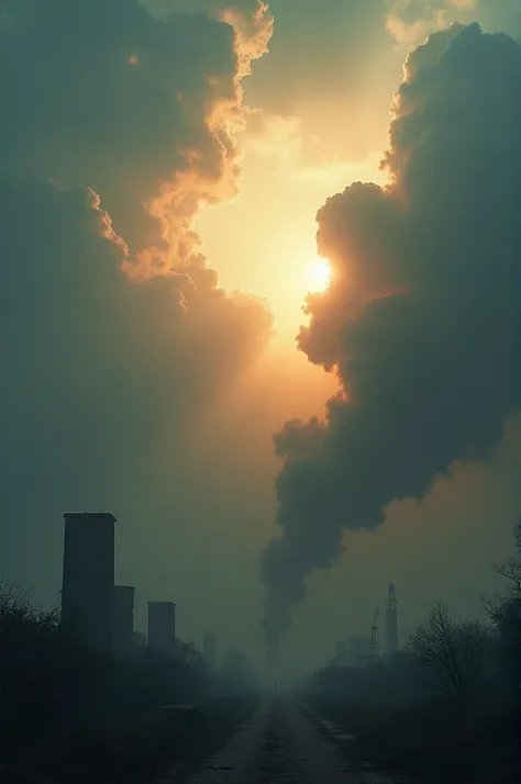 Generates a photo of a hyper-realistic ozone layer destroyed by so much pollution 