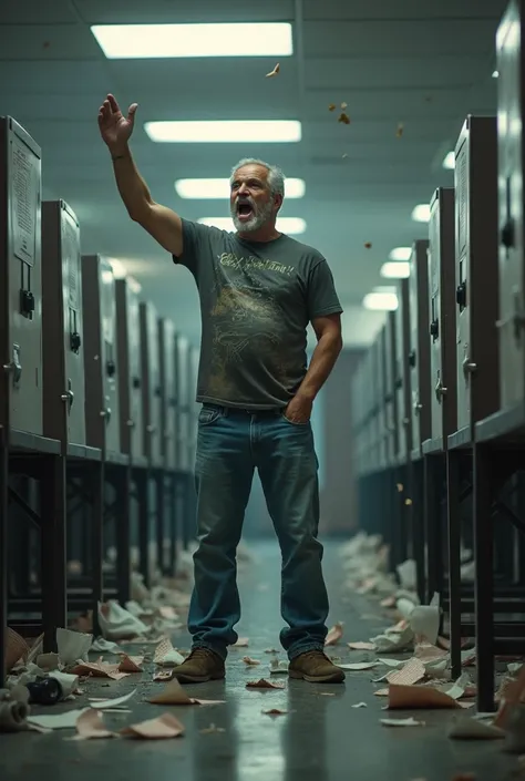 Normal civil man Destroying an electronic voting machine inside voting room