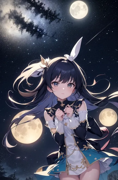 moon, 流star, Night Sky,mysterious ,,star