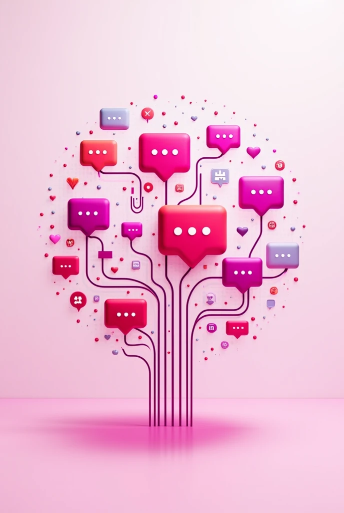 icon that reflects Digital Marketing Strategies (social networks), in pink and fuchsia tones for a creative marketing agency. Simple but creative Keep the same style