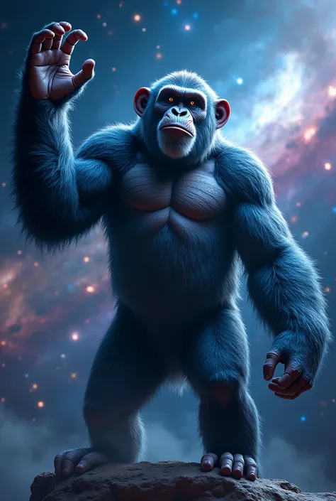 "All hail the space ape" highly detailed, illustration, ultra-detailed, 8k, (best quality,4k,8k,highres,masterpiece:1.2),ultra-detailed,(realistic,photorealistic,photo-realistic:1.37),vibrant colors,dramatic lighting,cinematic angle,dynamic pose,intricate ...