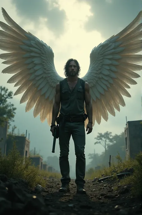 Daryl Dixon with angel wings 