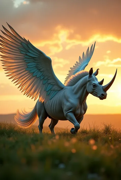 Fusion of 4-winged pegasus with rhino
