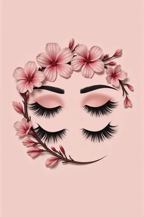 Logo written Unique Beauty, with flower and eyelashes, good quality