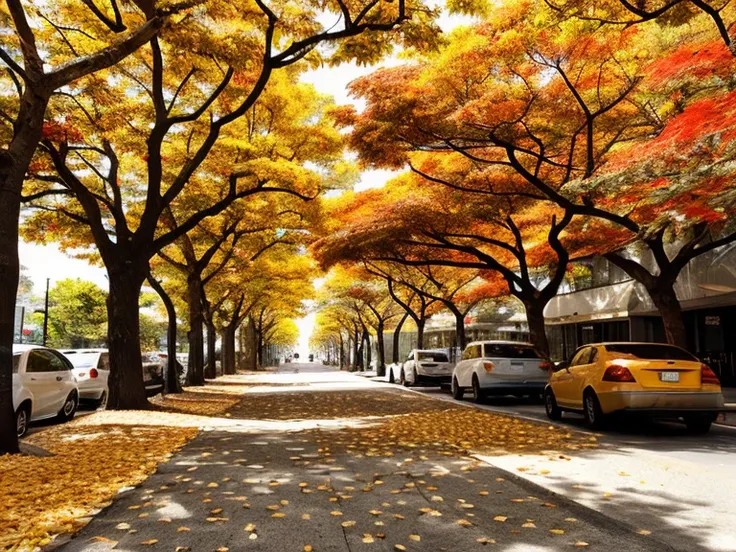 street tree、autumn leaves