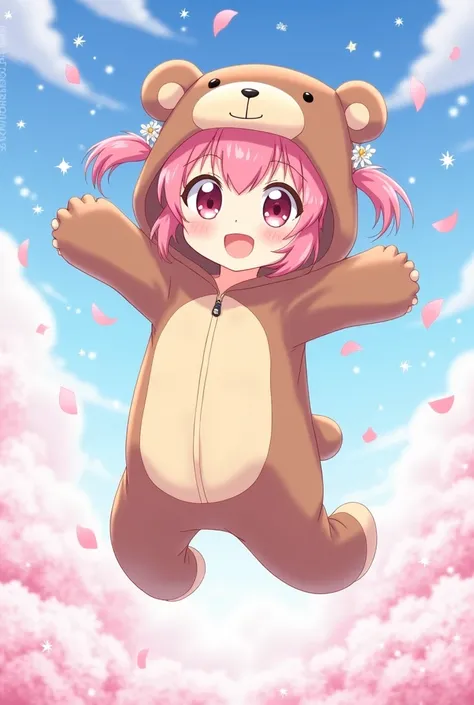 魔法少女まどか☆マギカの鹿目まどか本人が、Illustration with a cute bear costume