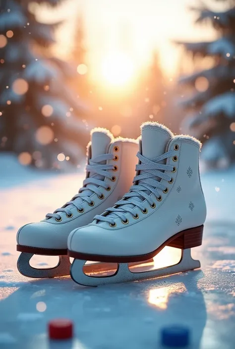 A cover of ice skating and ice hockey skates