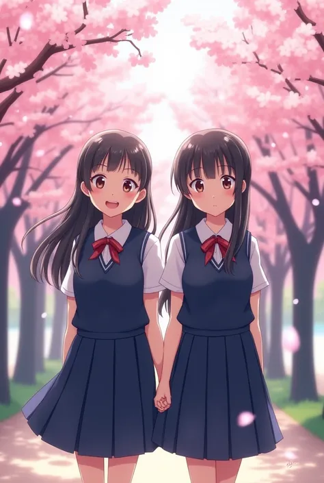 Two Japanese school girls