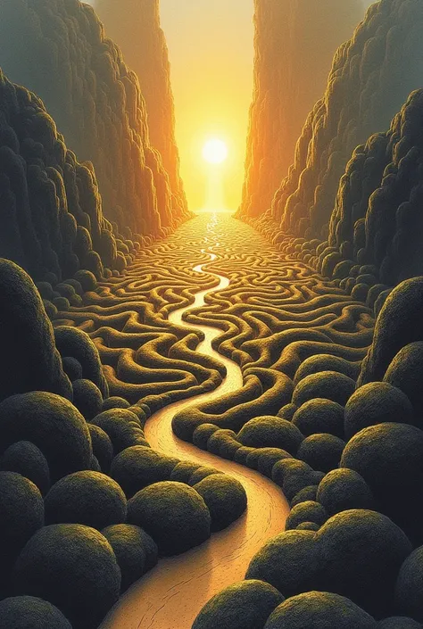 The drawing of a labyrinth with a luminous center is a symbolic representation of sexuality that can be interpreted as follows::

- The labyrinth represents the personal journey and the search for one&#39;s own desire and pleasure.. It can symbolize the ex...