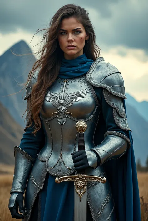 A female warrior wearing armor
