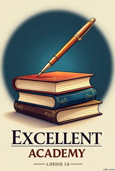 A logo for acadmy name the Excellent academy with beautiful books and pen
Under written acadmy by Kabir Yousaf 

