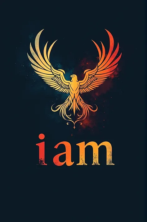 Crie uma logo chique sem background com o nome " i am "