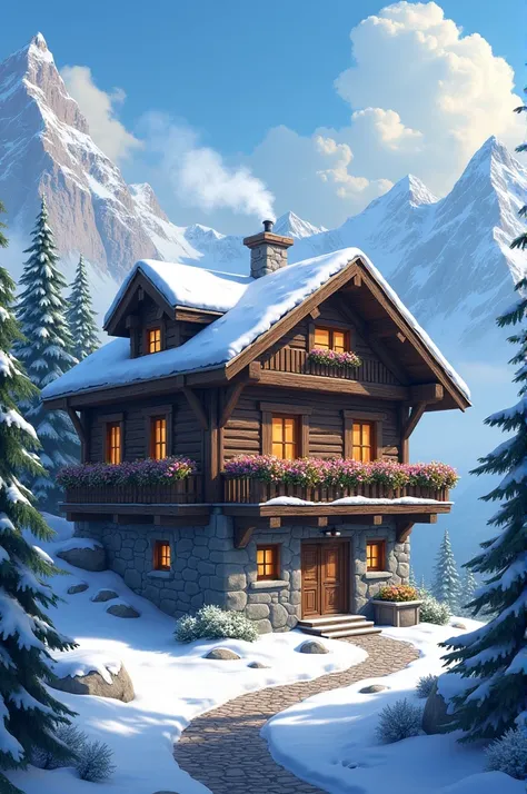 Give me an alpine hut design