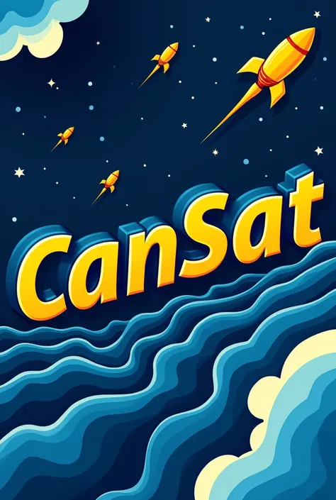 A title with the word CanSat, just the word How for a banner, better in yellow and blue 

