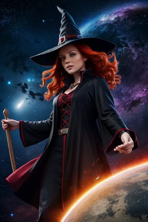 Redhead witch in the middle of the universe power hd 4k