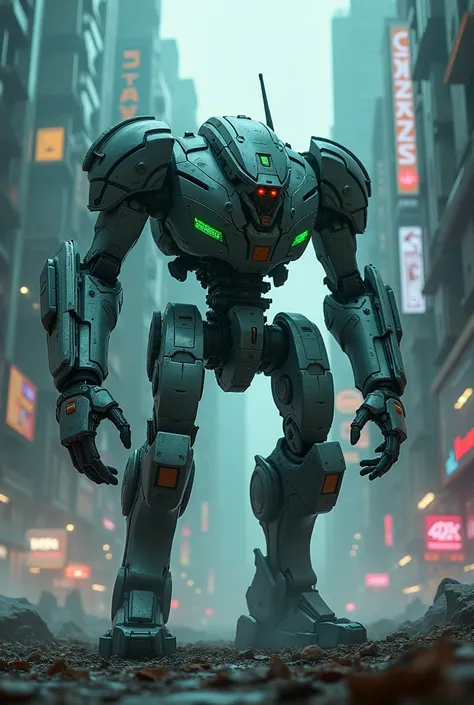 Four-armed mecha with a predator designer