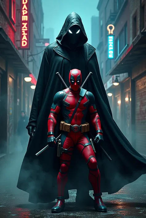 Deadpool and the shadow man movie poster