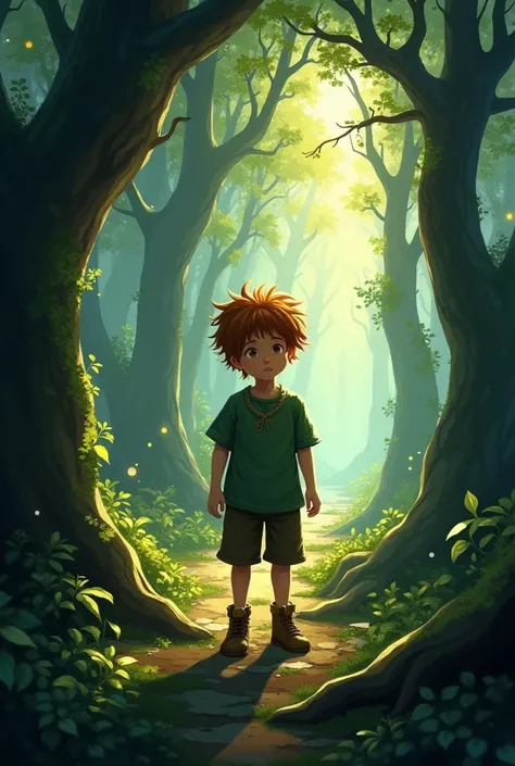 The boy in the forest of shadows
