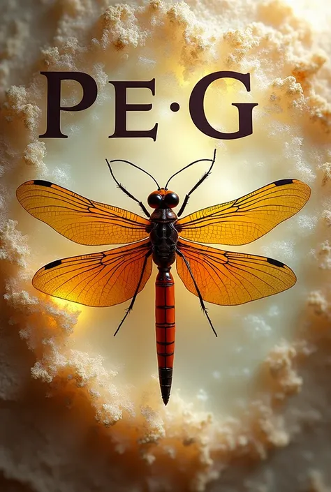 logo written "PEG-UFGD: resin-embedded arthropods" with a centralized insect 