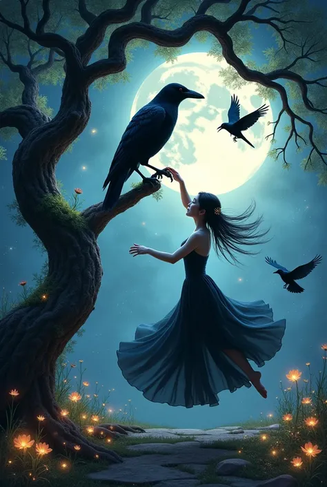 A love story between a crow king and a brave dancer with crows around them