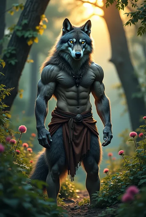 A wolf-man wearing a loincloth


