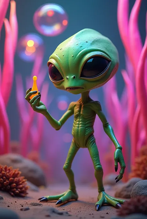 alien holding condom
