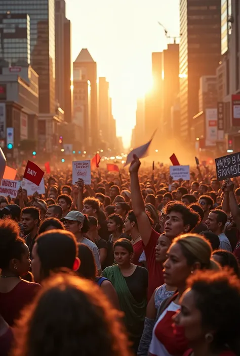  Groups of people protesting