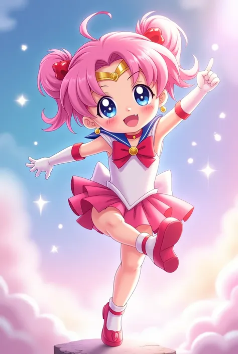 huge breasts、Full body view、Chibiusa、Sailor Moon（Chibiusa）Flat chest、Full body view、Chibiusa、Sailor Moon（Chibiusa）、Spread your legs、 nude、smile、Raise one leg,very cute,muscle、big eye,tear、high kick,high quality, high heels,