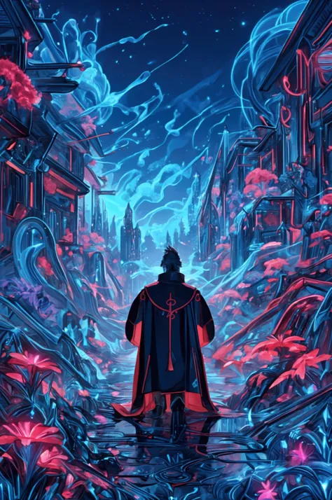 masterpiece,epic,corvid, smiling in a sadistic and disturbing way, priests suit with red stripes, red vest under the trench coat, round red glasses, background of vapor waves,the universe in hands.