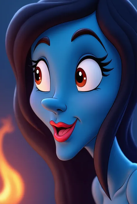 Close-up of Aladdin, the main character in the Disney film Aladdin, and Genie, the jolly lamp fairy. Close-up of Genie the Lamp Fairy. Jeanie the Lamp Fairy faces many adventures as Aladdins master. Genies expression is curious, super energetic and good at...