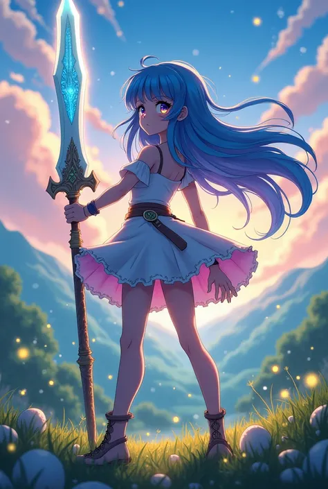  Anime girl with diamond sword