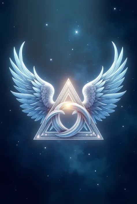 Triquetra symbol with smaller angel wings
