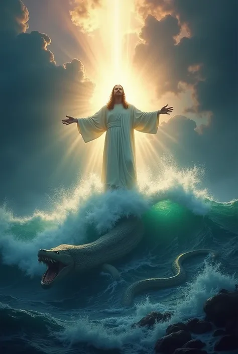 that day, the LORD will punish with his sword— his fierce, great and powerful sword— Leviathan the gliding serpent, Leviathan the coiling serpent; he will slay the monster of the sea. Show jesus as light 