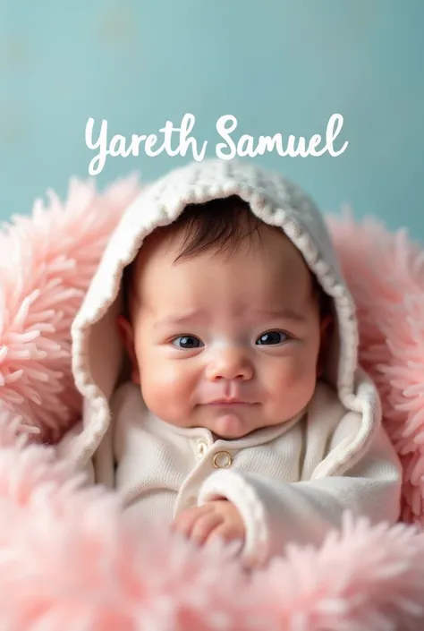 Baby image that says the name Yareth Samuel 
