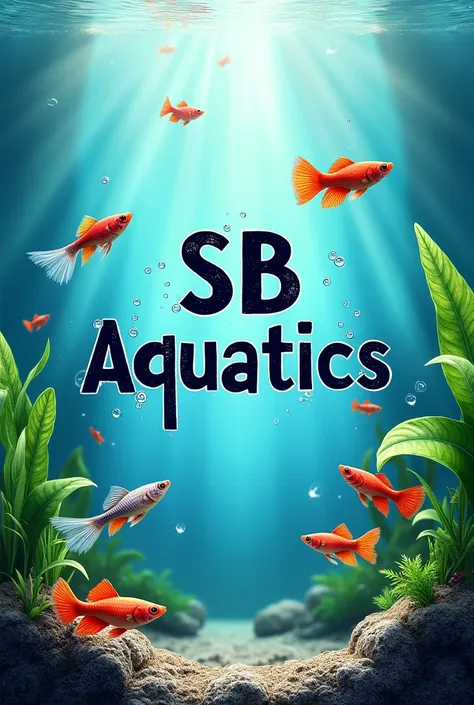 Create a banner 
Name :sb aquatics
Theme :guppy fish 
