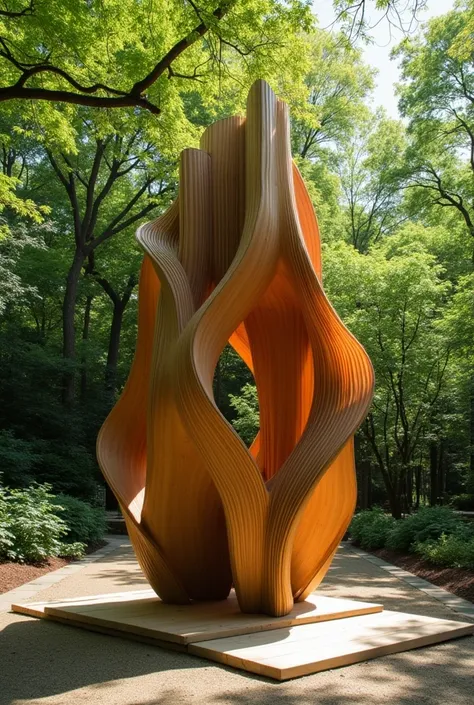 Create an abstract sculpture with reference to the architect Kengo Kuma 