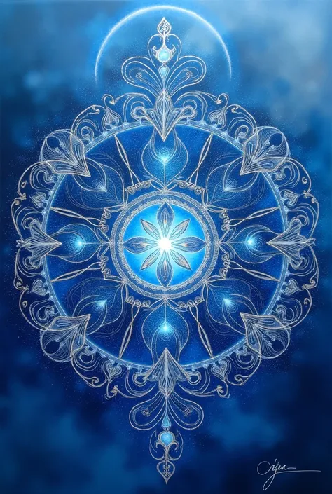 Blue Mandala (Fifth Chakra - Throat) Circular and spiral shapes, that symbolize communication and expression.




