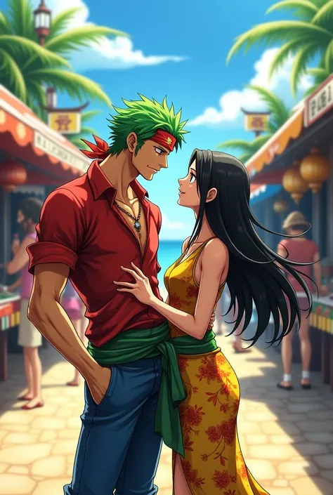 Zoro and robin couple pic from one piece anime. Make it like real